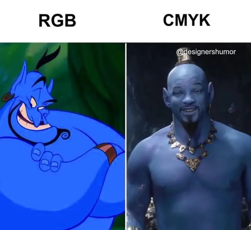 Khi meme hệ màu CMYK và RGB thành chủ đề 