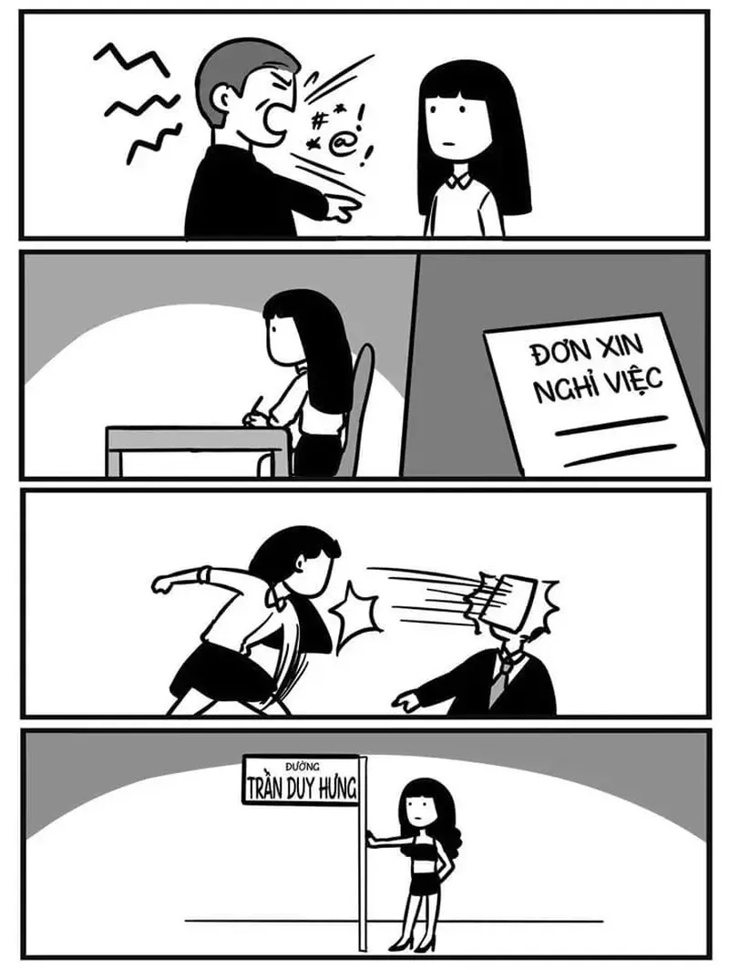 Meme đi làm, công sở gặp sếp dí deadline căng thẳng hết sức