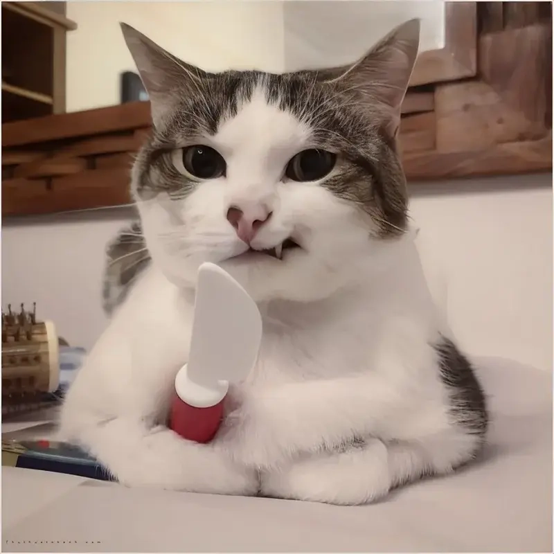 Meme động vật bá đạo với meme mèo cầm dao siêu hài hước