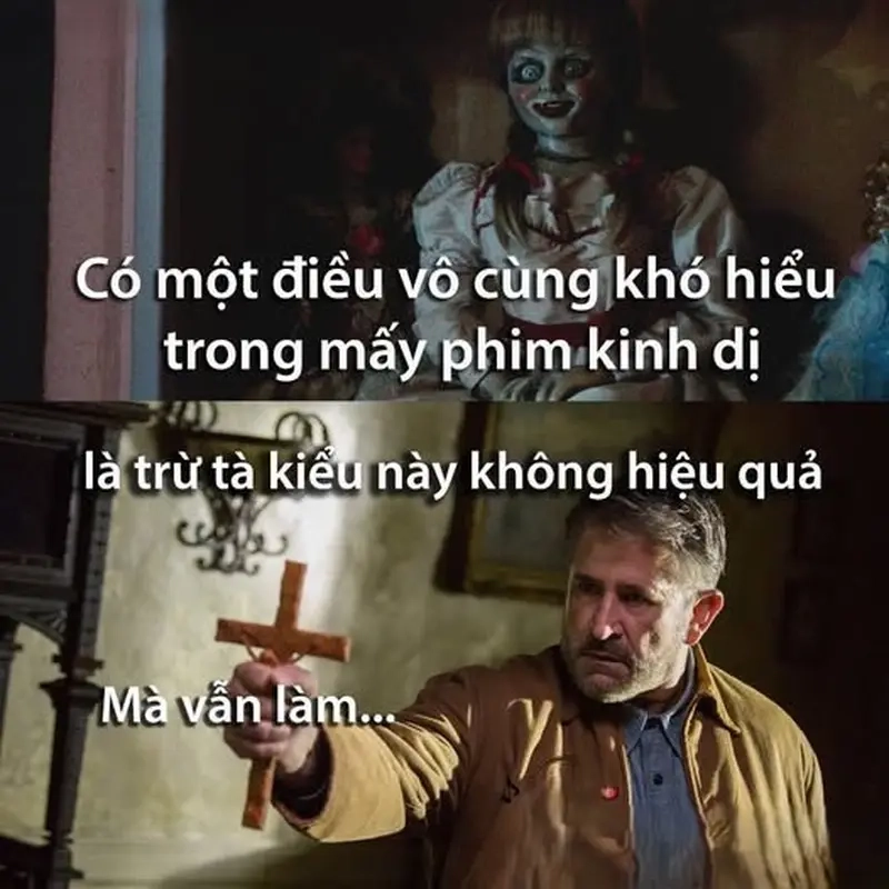 Meme phim kinh dị chế vui giúp mọt phim thư giãn