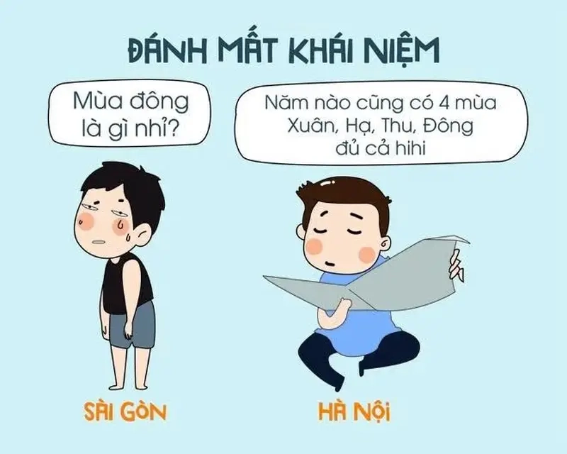 Sự khác biệt thời tiết trong meme Sài Gòn không có mùa đông