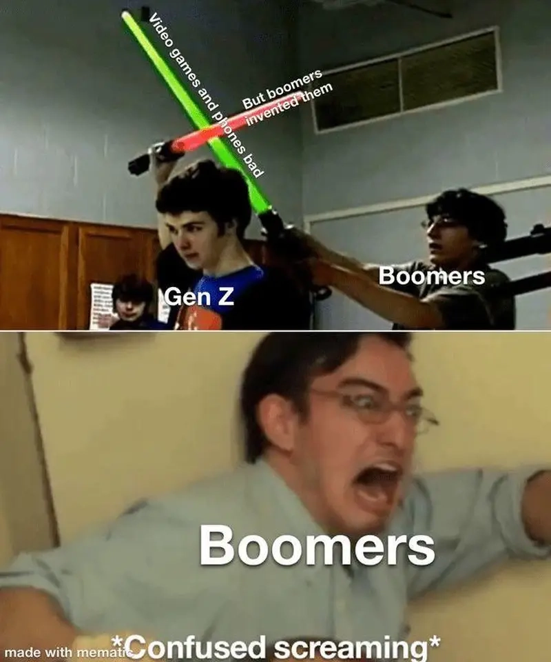Tổng hợp meme Boomer vs Gen Z meme so sánh thế hệ nổi bật