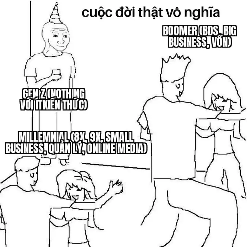 Meme so sánh thế hệ hấp dẫn với meme Boomer vs Gen Z