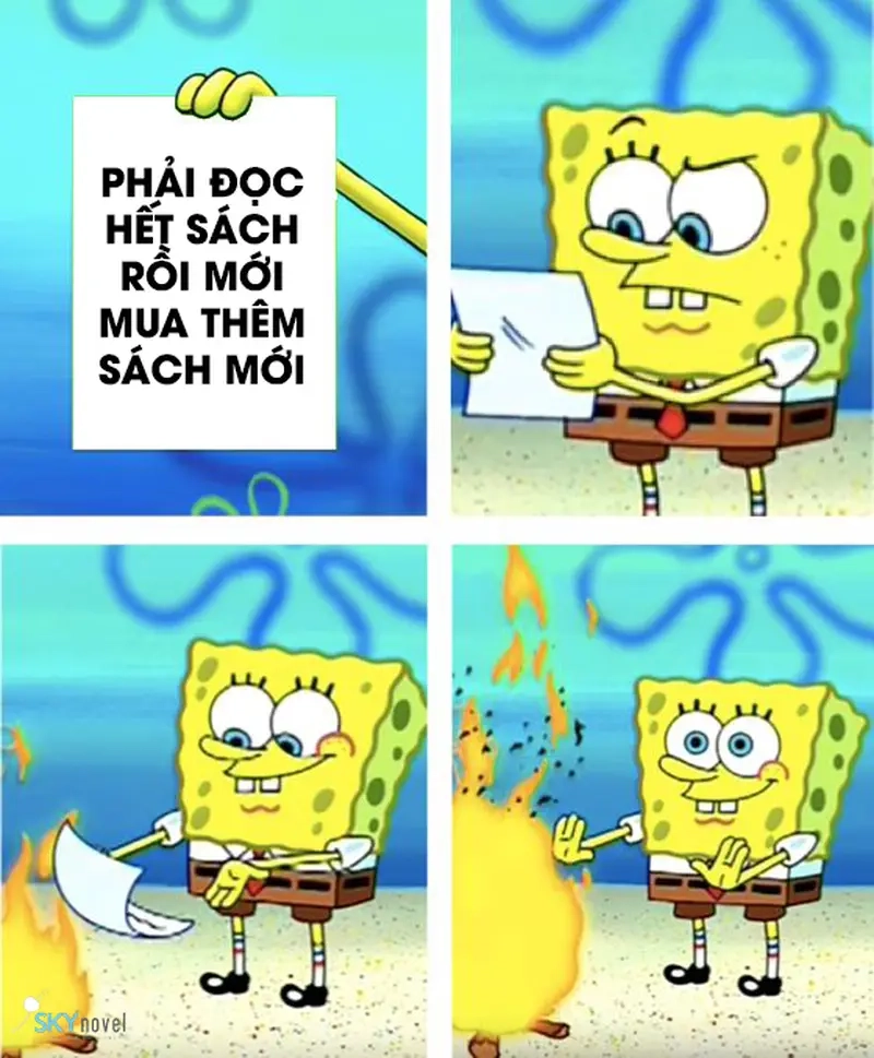 Biểu cảm đặc trưng trong meme mua sách không đọc thu hút sự chú ý