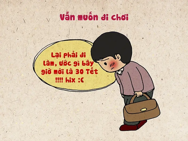 Gửi meme đi làm sau Tết để chia sẻ tâm trạng “buồn vui lẫn lộn”