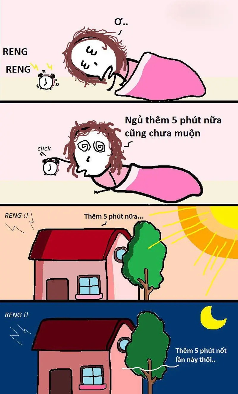 Khi meme bật báo thức và ngủ tiếp khiến bạn trễ việc mà vẫn cười