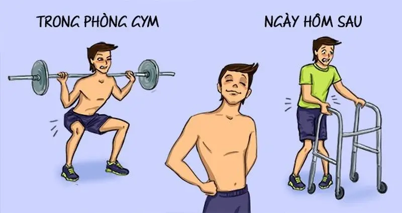 Cảm giác meme tập gym ngày đầu như bị xe cán qua người