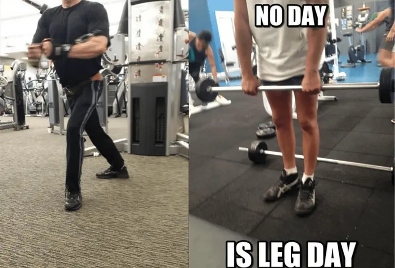 Chân mỏi nhừ nhưng vẫn phải chiến đấu meme leg day
