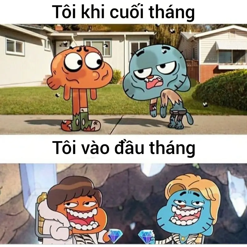 Sống thực tế với meme đầu tháng cuối tháng đầy hài hước