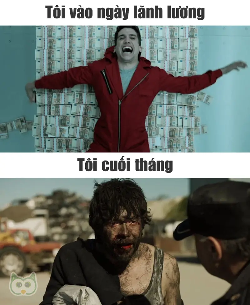 Gửi meme đầu tháng cuối tháng cho bạn bè để “chia sẻ nỗi lòng” cùng nhau