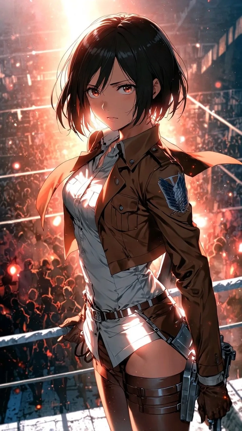 Chibi mikasa nhỏ nhắn nhưng vẫn giữ được khí chất mạnh mẽ