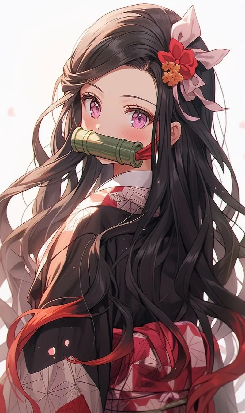 Nezuko Kamado wallpaper HD nổi bật với màu sắc sinh động và chi tiết rõ nét