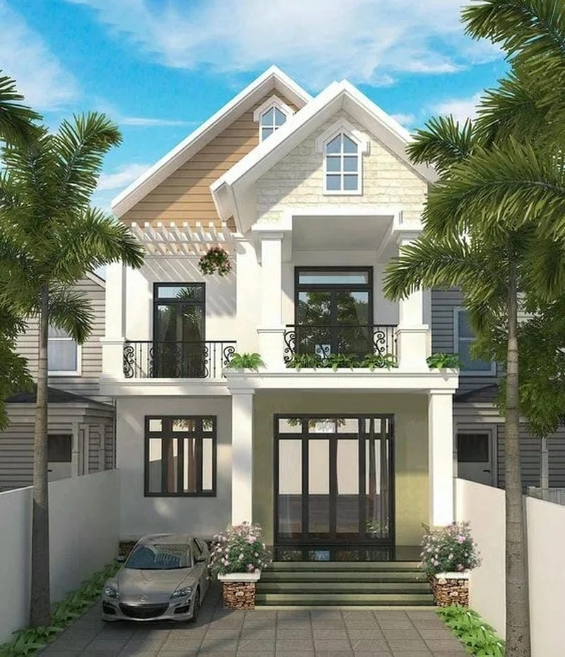 mẫu mặt tiền nhà 1 trệt 1 lầu thiết kế đẹp tinh tế hút mắt