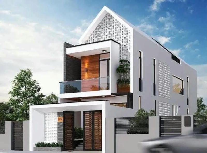 mẫu thiết kế nhà 1 trệt 1 lầu 3 phòng ngủ không gian đủ cho gia đình trẻ