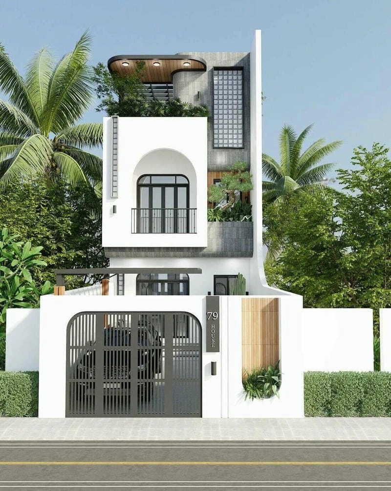 Không gian sống lý tưởng mẫu thiết kế nhà 2 tầng 1 tum