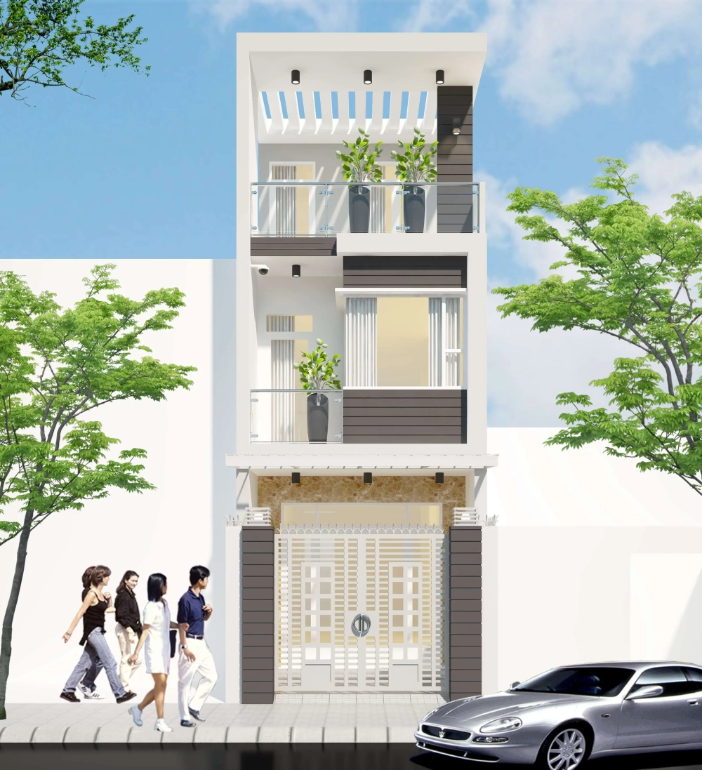 Khám phá những mẫu nhà ống 2 tầng đẹp có thêm tum tiện lợi