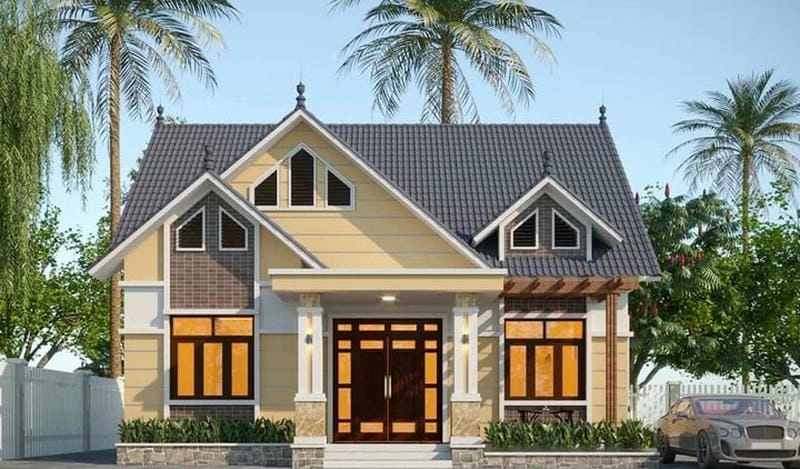 chi tiết mẫu nhà cấp 4 nông thôn 5x18m với 2 phòng ngủ đẹp tiện lợi và hợp lý