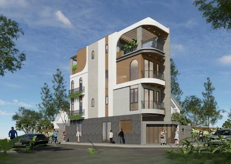 mẫu nhà ống 4 tầng mặt tiền 4m kiểu dáng thanh thoát bắt mắt