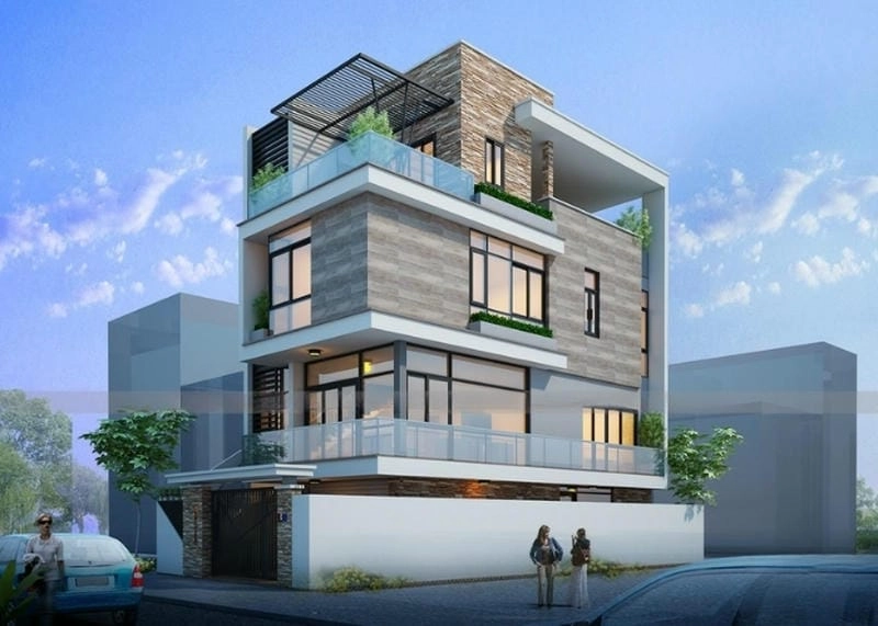 mẫu nhà 4 tầng 2 mặt tiền đẹp hiện đại tinh tế hút mắt