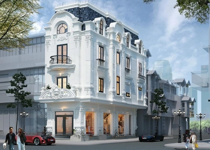 mẫu mặt tiền nhà ống 4 tầng phối cảnh linh hoạt phù hợp xu hướng