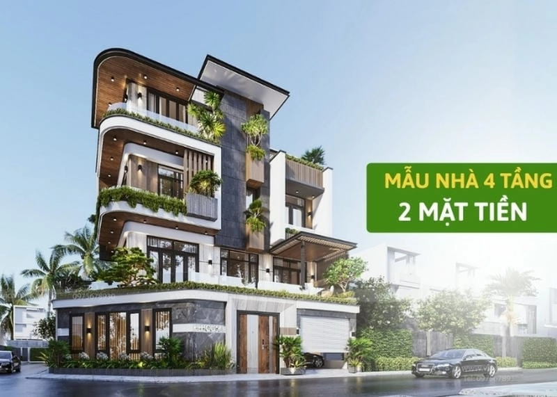 Nhà 4 tầng 2 mặt tiền - Thiết kế độc đáo, tối ưu không gian