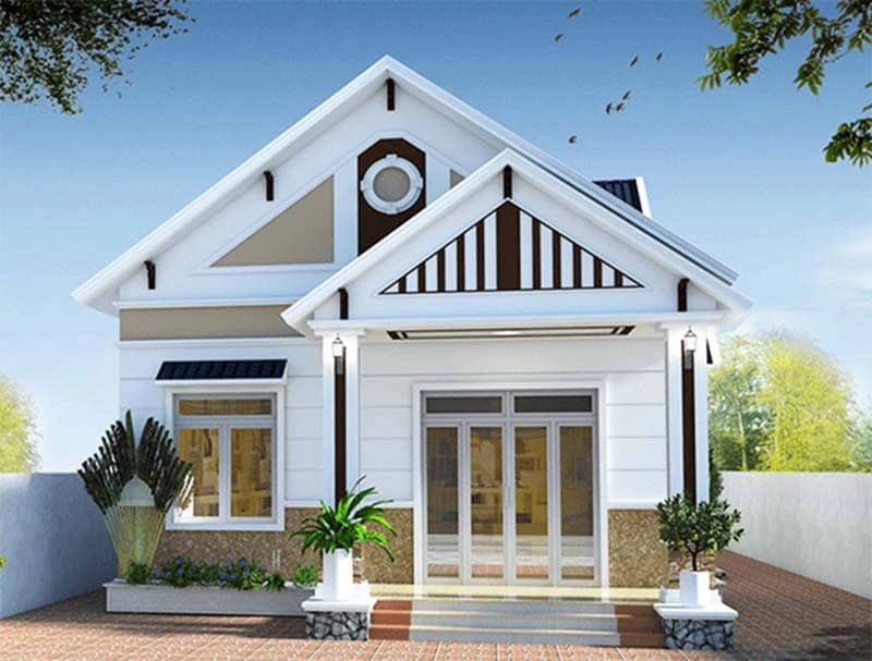 Tham khảo mẫu nhà cấp 4 50m2 2 phòng ngủ nhỏ gọn tiện ích
