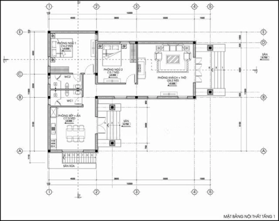 Tham khảo mẫu nhà cấp 4 đẹp 2 phòng ngủ hiện đại tiện ích