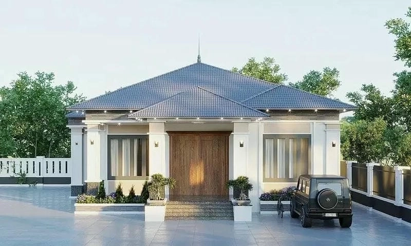 mẫu nhà cấp 4 nông thôn 2020 tinh tế hài hòa với không gian xanh