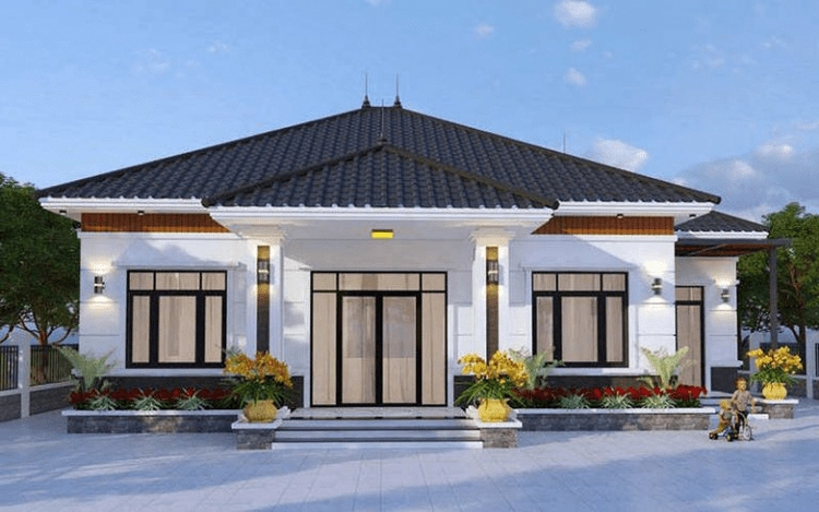 Tham khảo mẫu nhà cấp 4 đơn giản 4 phòng ngủ mộc mạc đẹp