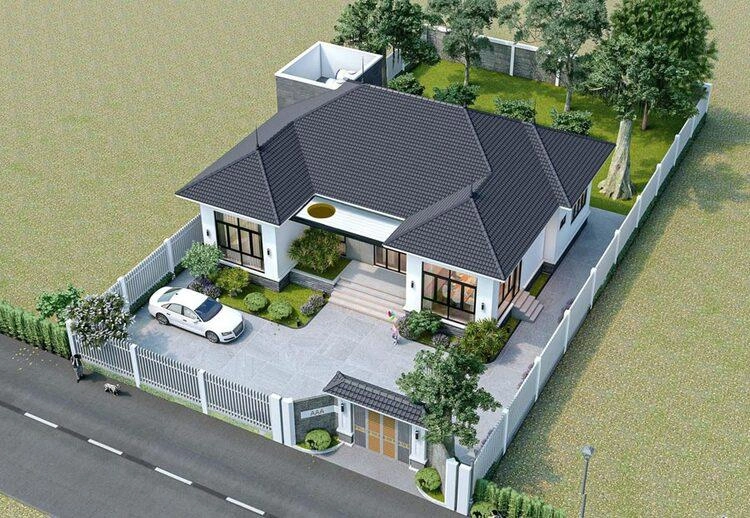 Tham khảo các mẫu nhà cấp 4 đẹp 4 phòng ngủ thiết kế hiện đại
