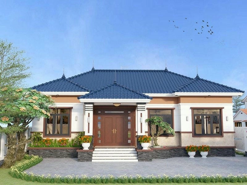 mẫu thiết kế nhà cấp 4 4 phòng ngủ diện tích 150m2 tiện ích tối ưu