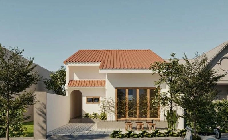 Hình ảnh nhà 1 tầng mái ngói đơn sơ nhưng đầy tinh tế