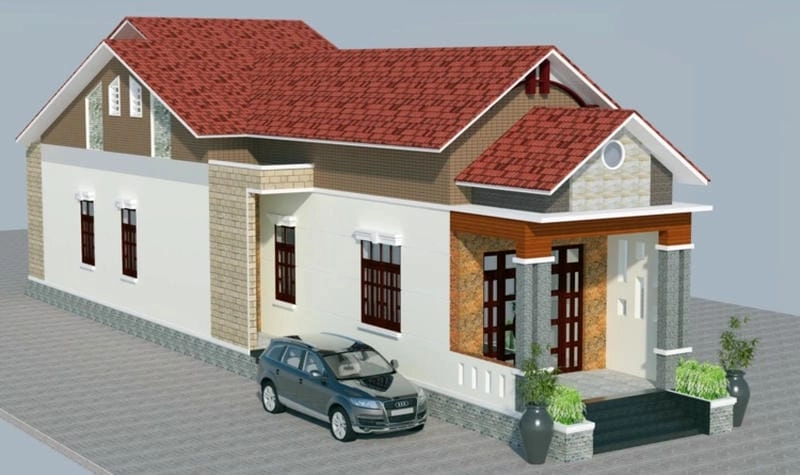 Tận hưởng mẫu nhà mái ngói 1 tầng đẹp an yên