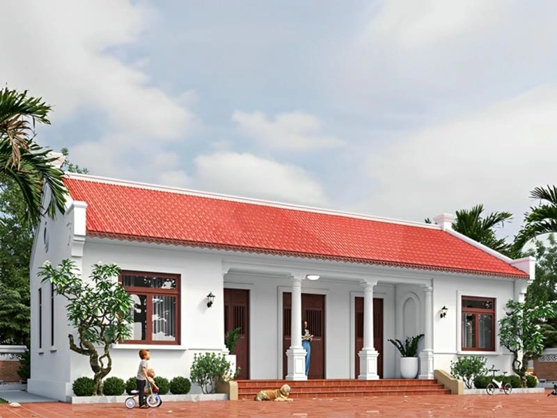 Cuốn hút bởi nhà 1 tầng mái ngói đẹp tinh tế