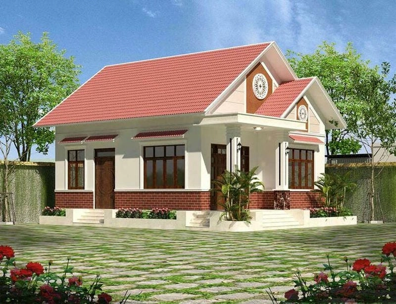 Ấn tượng với nhà cấp 4 lợp ngói đẹp quê hương