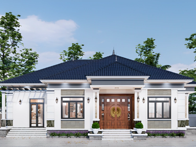 Tham khảo mẫu nhà cấp 4 mái nhật tân cổ điển sang trọng lịch lãm