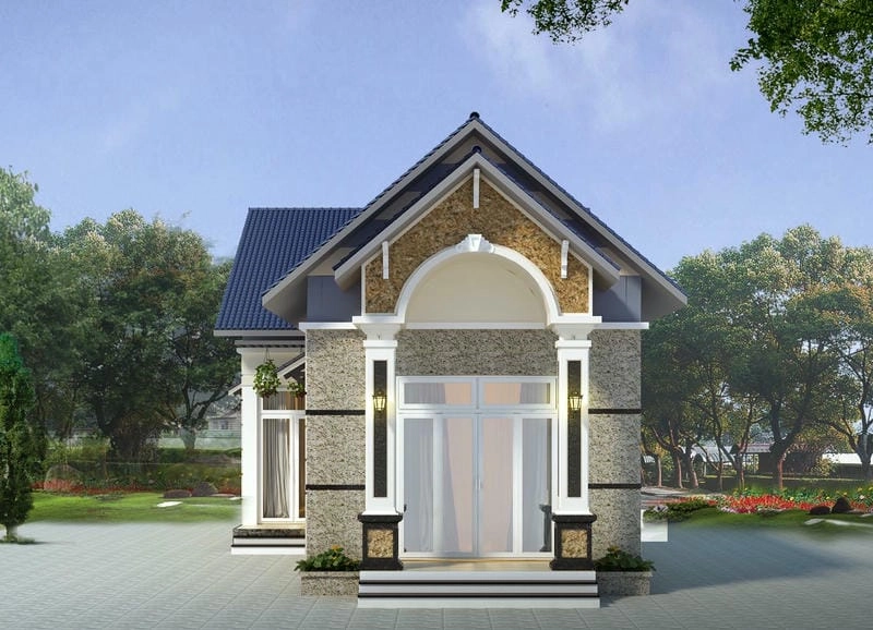 mẫu nhà mái thái cấp 4 có gác lửng mở rộng diện tích sống tiện lợi