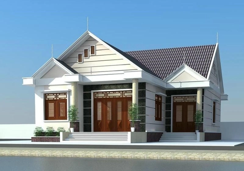 mẫu nhà mái thái 3 phòng ngủ 1 phòng thờ tiện nghi hợp phong thủy