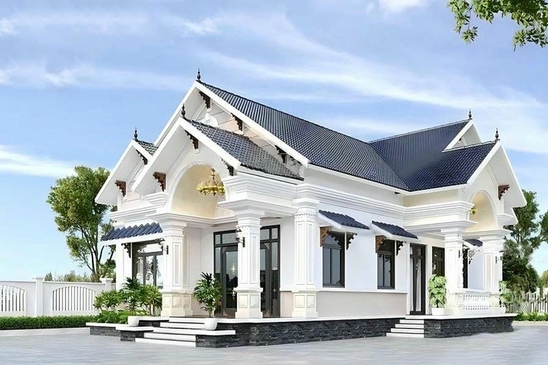 mẫu nhà thái 1 tầng 4 phòng ngủ kiến trúc tinh tế sang trọng