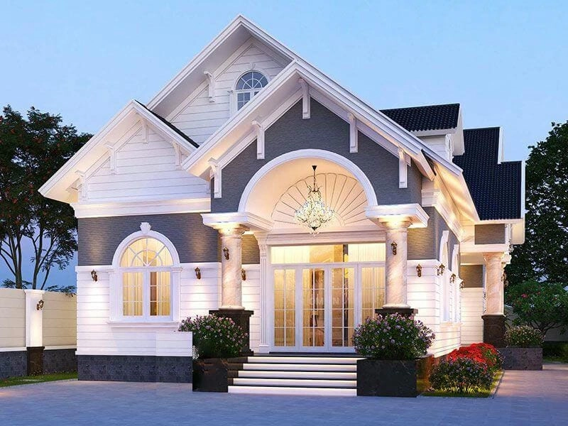 mẫu nhà 1 tầng mái nhật 4 phòng ngủ kiểu dáng hiện đại đẹp mắt