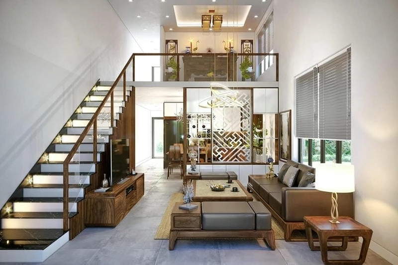 mẫu nhà cấp 4 mái thái có gác lửng tăng không gian sống hiệu quả