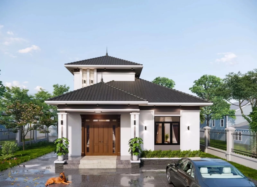 Tham khảo mẫu nhà gác lửng đẹp 4 phòng ngủ rộng thoáng