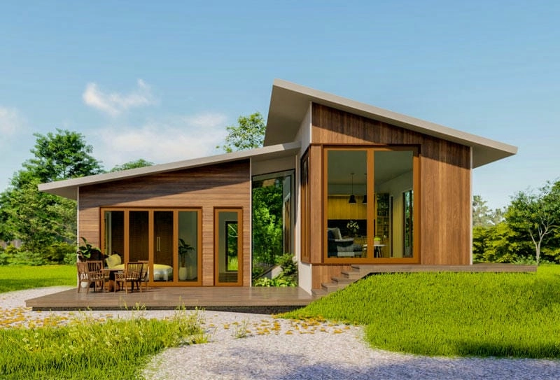 Thiết kế xanh với nhà lắp ghép bằng gỗ thân thiện môi trường
