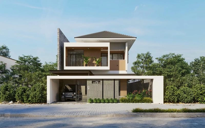 nhà mái ngói đơn giản dễ xây dựng lại không kém phần sang