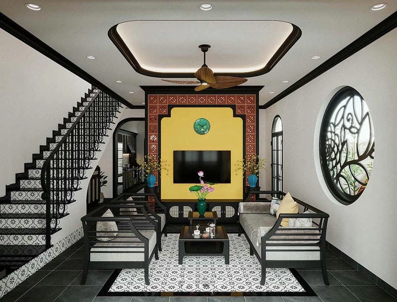 nhà theo phong cách indochine hài hòa trong từng sắc màu