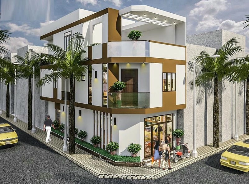 Ngắm nhìn mẫu nhà phố 2 tầng mặt tiền 7m cuốn hút