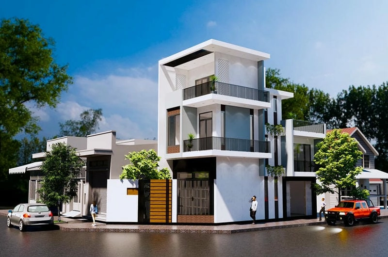 Đẳng cấp riêng qua mẫu thiết kế nhà 2 mặt tiền đẹp