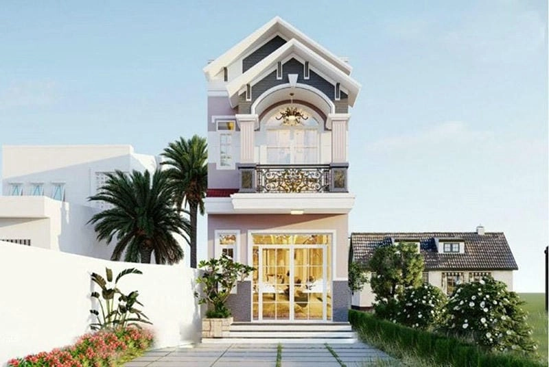 Ngắm mẫu nhà phố 2 tầng mặt tiền 8m rộng rãi