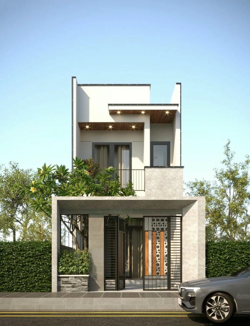 Khám phá mẫu nhà phố đẹp 2 tầng mái thái sang trọng