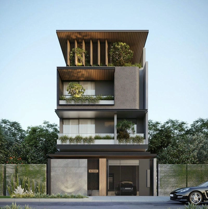 Tham khảo mẫu nhà phố mặt tiền đẹp ngang 8m cuốn hút